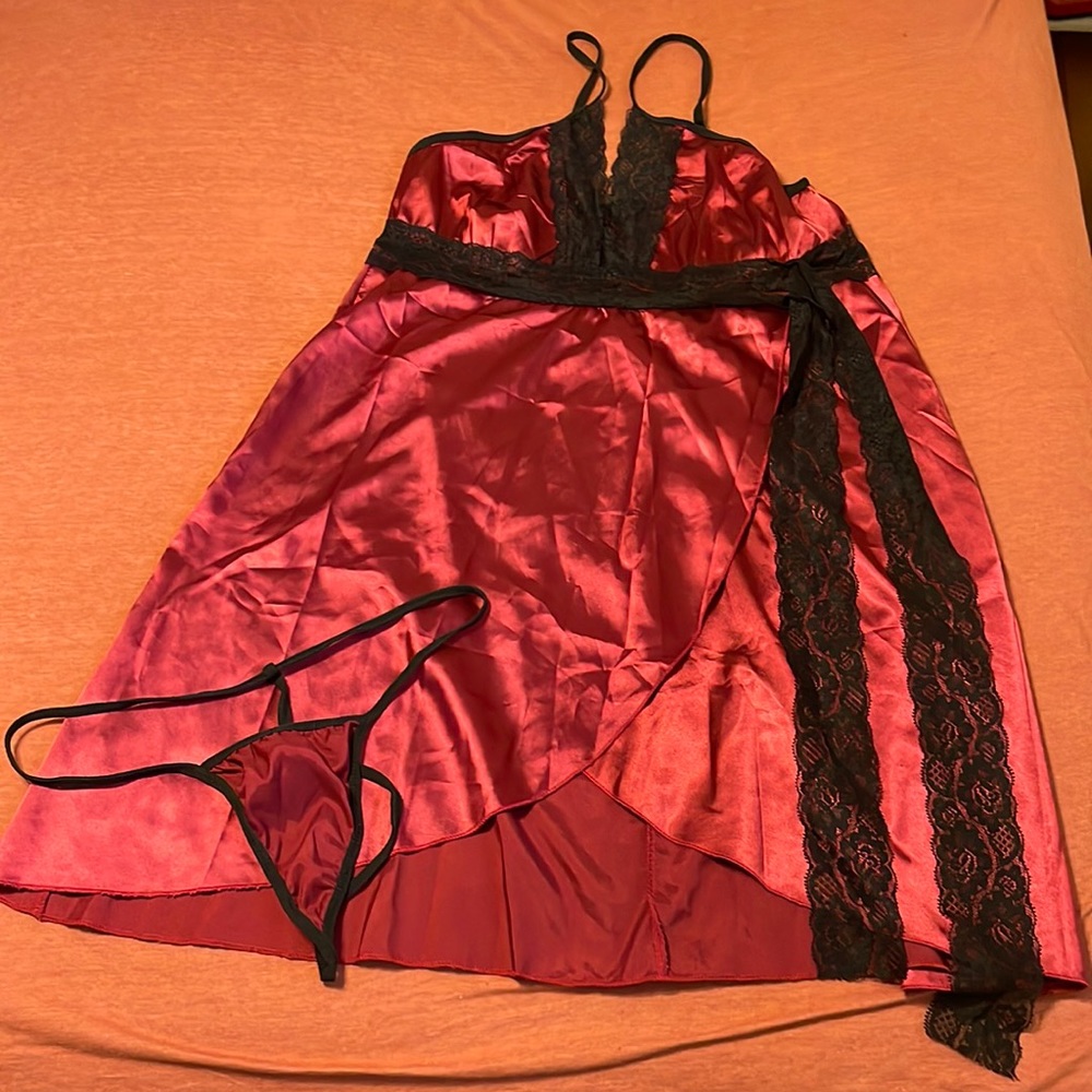 Silk pajama and thong set